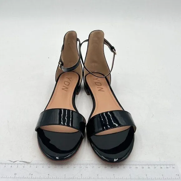 YDN Black Block Low Heel Sandals Open Toe Ankle Strap Comfortable Walking Shoes