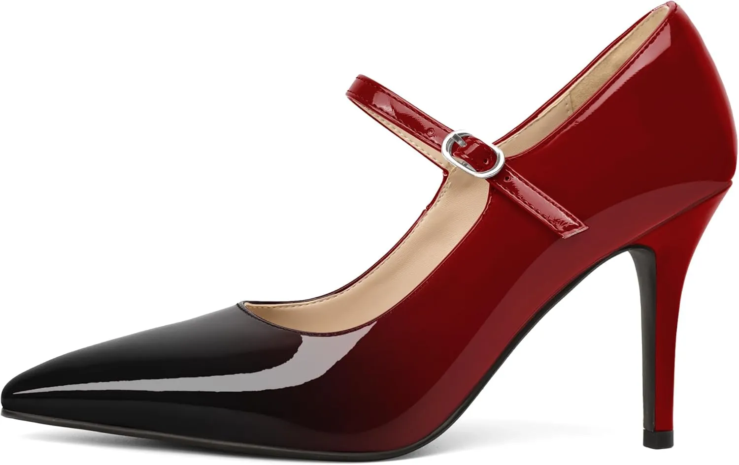 YODEKS Womens Mary Jane High Heel Pumps 8cm Stilettos Pointed Toe Court Shoes Office Party Wedding Dress Shoes