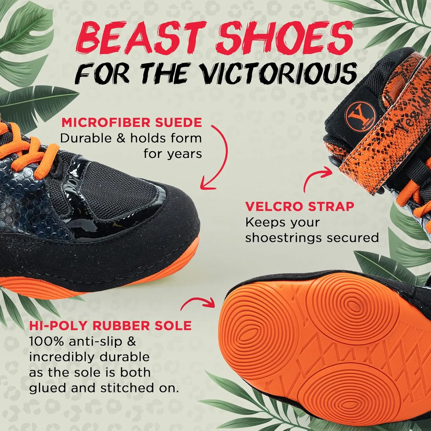 Youth Wrestling Shoes, 100% Anti-Slip Kids Wrestling Shoes, Durable Kids Boxing Shoes - Little Kid 11 to Big Kid 3 Sizes