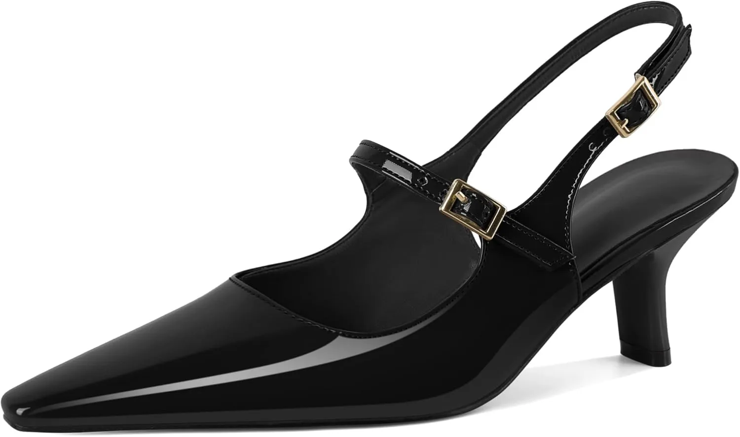 Zamikoo Slingback Heels for Women Pointed Toe Block Low Heel Pumps Shoes 2.5 Inches