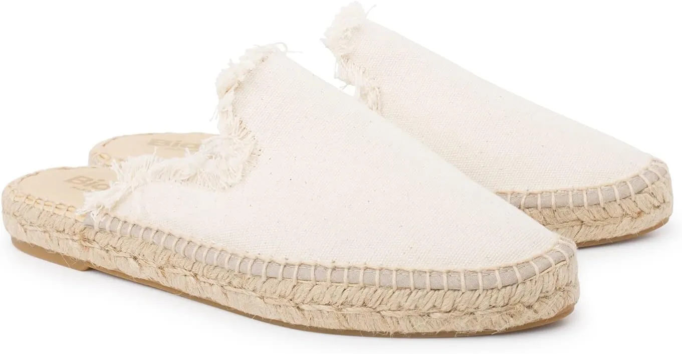 Zaragoza Authentic Spanish Espadrille Flat Slides for Women - Sustainable, Eco Friendly, Vegan Shoes. Classic Style, Organic Cotton Canvas Upper, Comfy Insole, Jute Midsole, Rubber Sole. Made in Spain