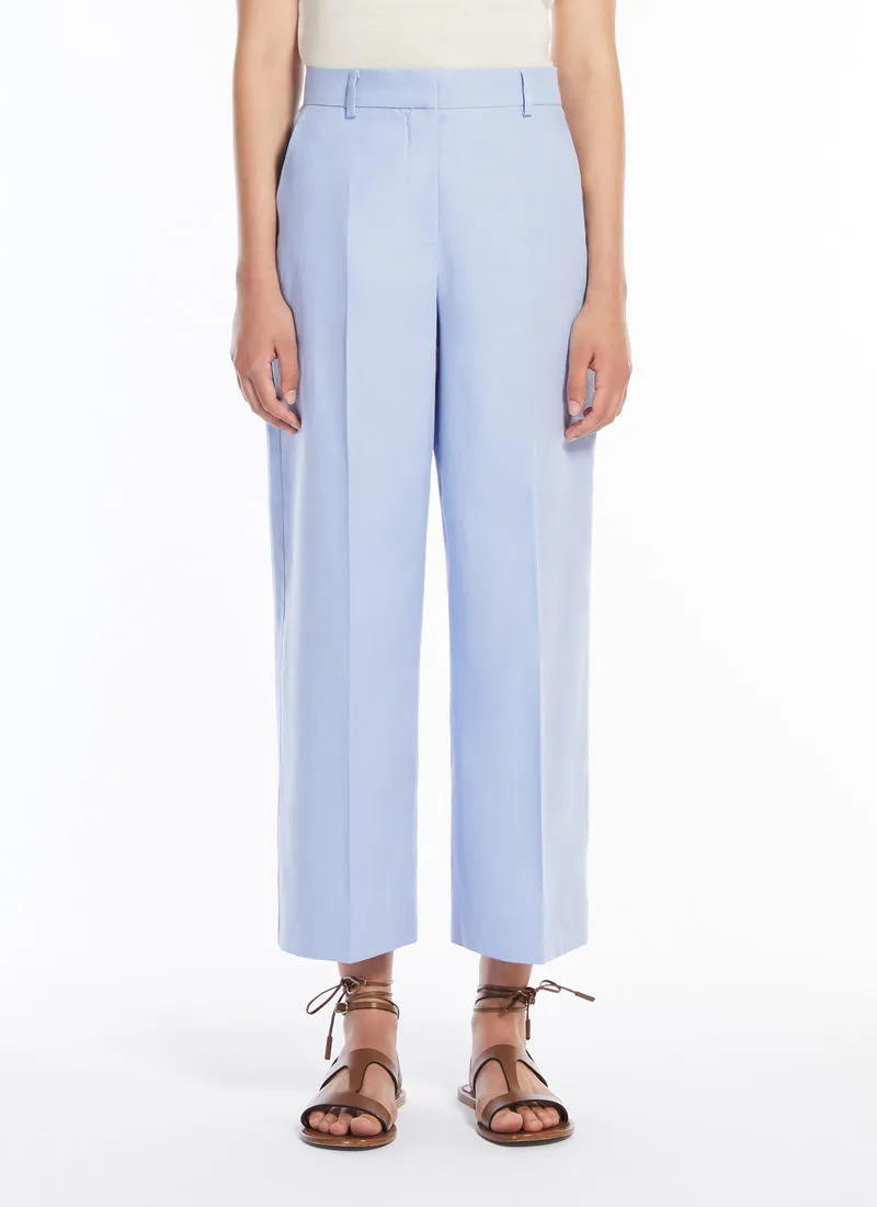 Zircone Cropped Cotton Linen Trouser