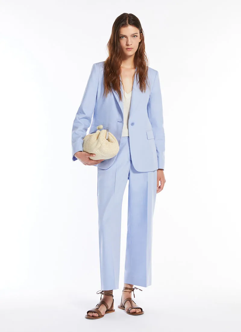 Zircone Cropped Cotton Linen Trouser
