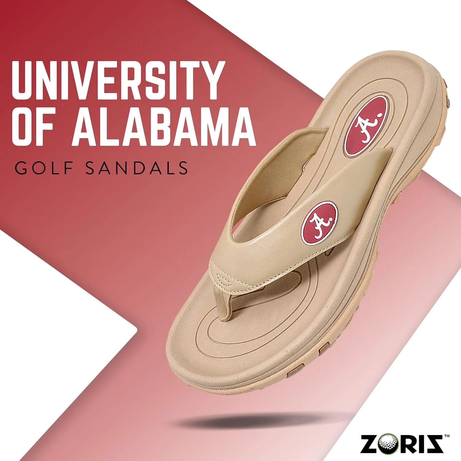 ZORIZ Collegiate Series Golf Sandals for Women and Men, Thong Flip Flops With Removable Spikes, Golf Footwear With Deeper Heel Cup and Higher Sidewalls