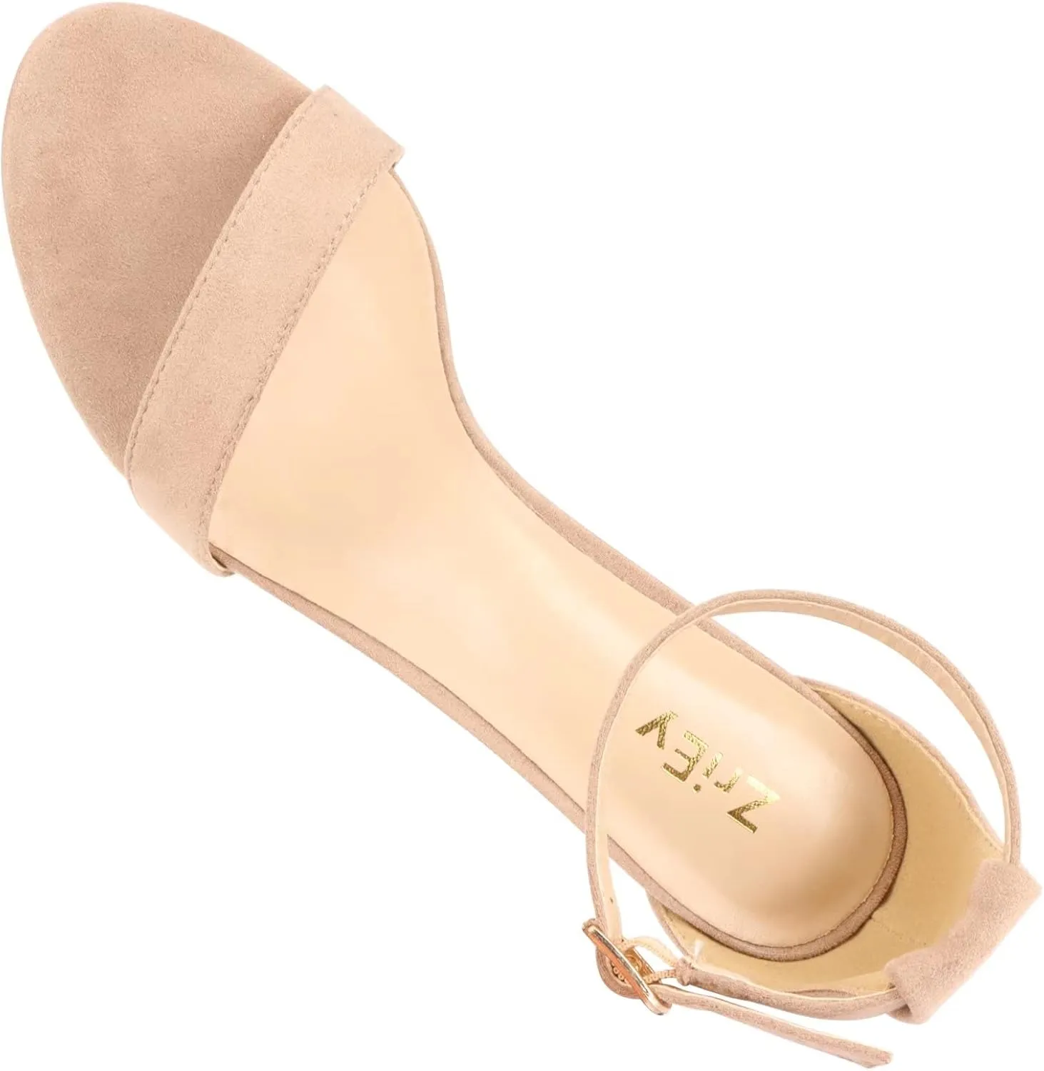 ZriEy Women's Chunky Block Open Toe Mid Heeled Sandals Two Strap Slip on Heels Slide Sandals for Party Wedding Dress Dating Daily Pumps Shoes