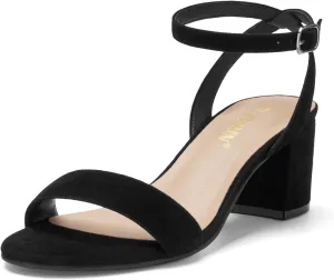 ZURIN Womens Low Block Chunky Heels Open Toe Ankle Strap Heeled Sandals Dress Pumps Shoes for Wedding Bridal Evening Party Homecoming Prom