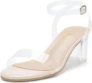 ZURIN Womens Low Block Chunky Heels Open Toe Ankle Strap Heeled Sandals Dress Pumps Shoes for Wedding Bridal Evening Party Homecoming Prom